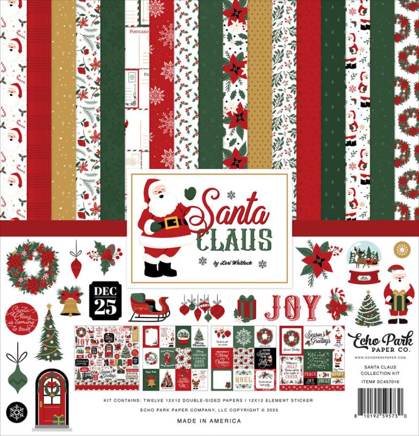 Echo Park - Designpapier "Santa Claus" Collection Kit 12x12 Inch - 12 Bogen