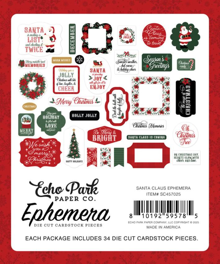 Echo Park - Stanzteile "Santa Claus" Ephemera
