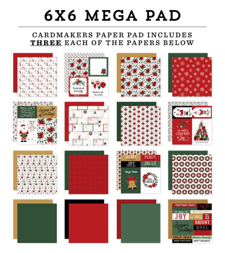 Echo Park - Designpapier "Santa Claus" Cardmakers Mega Pad 6x6 Inch - 48 Bogen