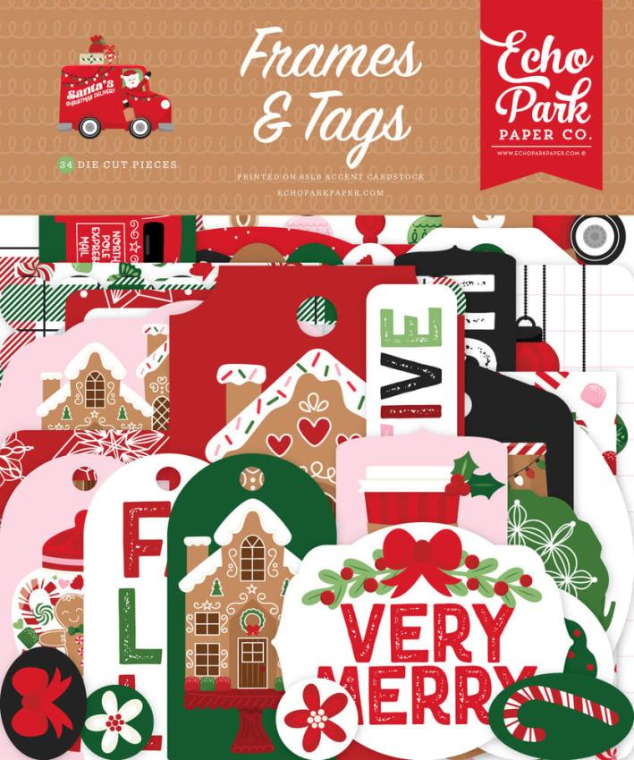 Echo Park - Stanzteile & Anhänger "Santa's Christmas Delivery" Frames & Tags 
