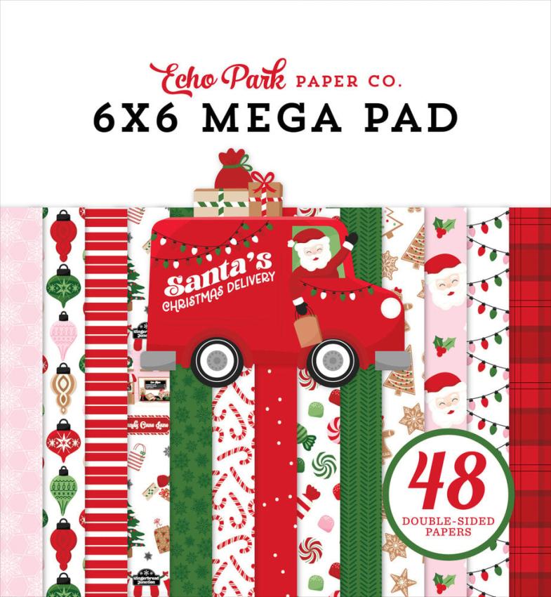 Echo Park - Designpapier "Santa's Christmas Delivery" Cardmakers Mega Pad 6x6 Inch - 48 Bogen
