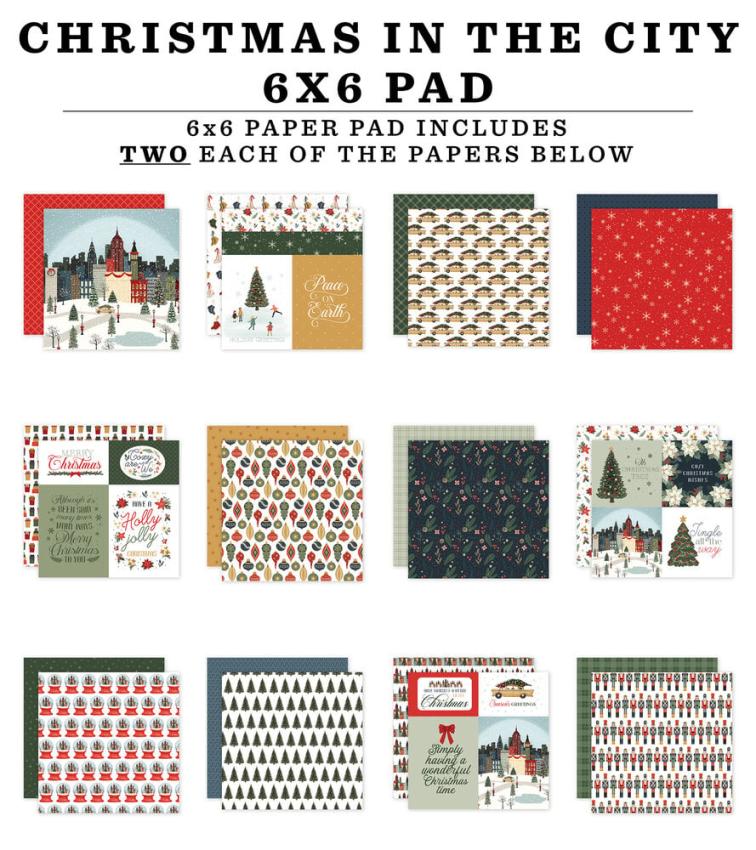 Carta Bella - Designpapier "Christmas In The City" Paper Pad 6x6 Inch - 24 Bogen