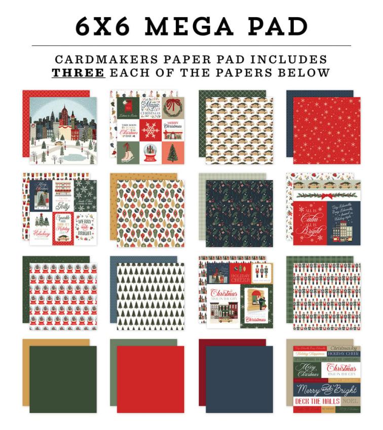 Carta Bella - Designpapier "Christmas In The City" Cardmakers Mega Pad 6x6 Inch - 48 Bogen