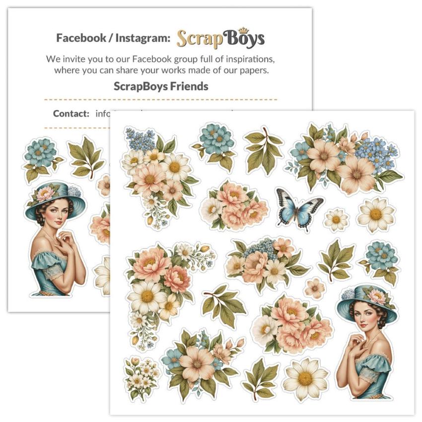 ScrapBoys - Designpapier "Vintage Elegance" Paper Pack 8x8 Inch - 12 Bogen