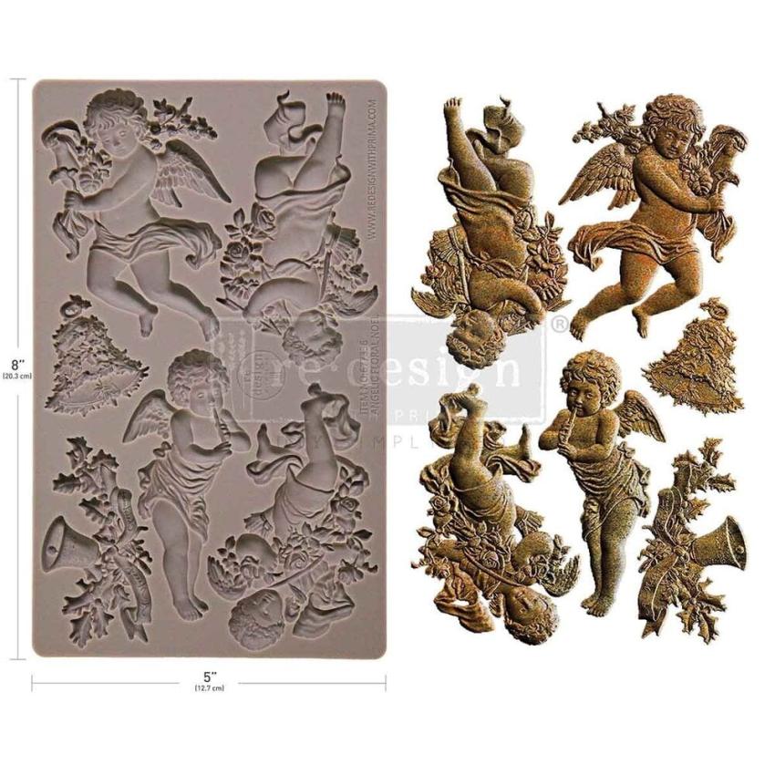 Re-Design with Prima - Gießform "Angelic Floral Noel" Mould 5x8 Inch