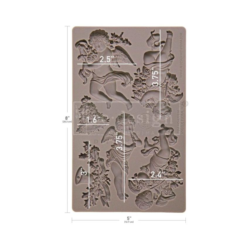 Re-Design with Prima - Gießform "Angelic Floral Noel" Mould 5x8 Inch