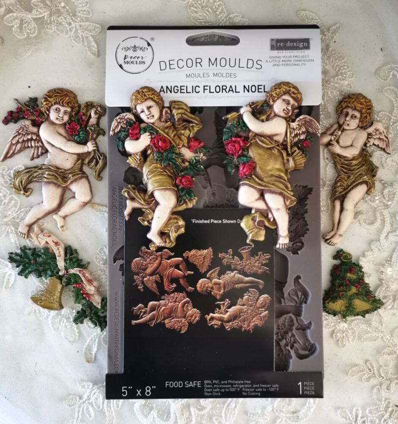 Re-Design with Prima - Gießform "Angelic Floral Noel" Mould 5x8 Inch