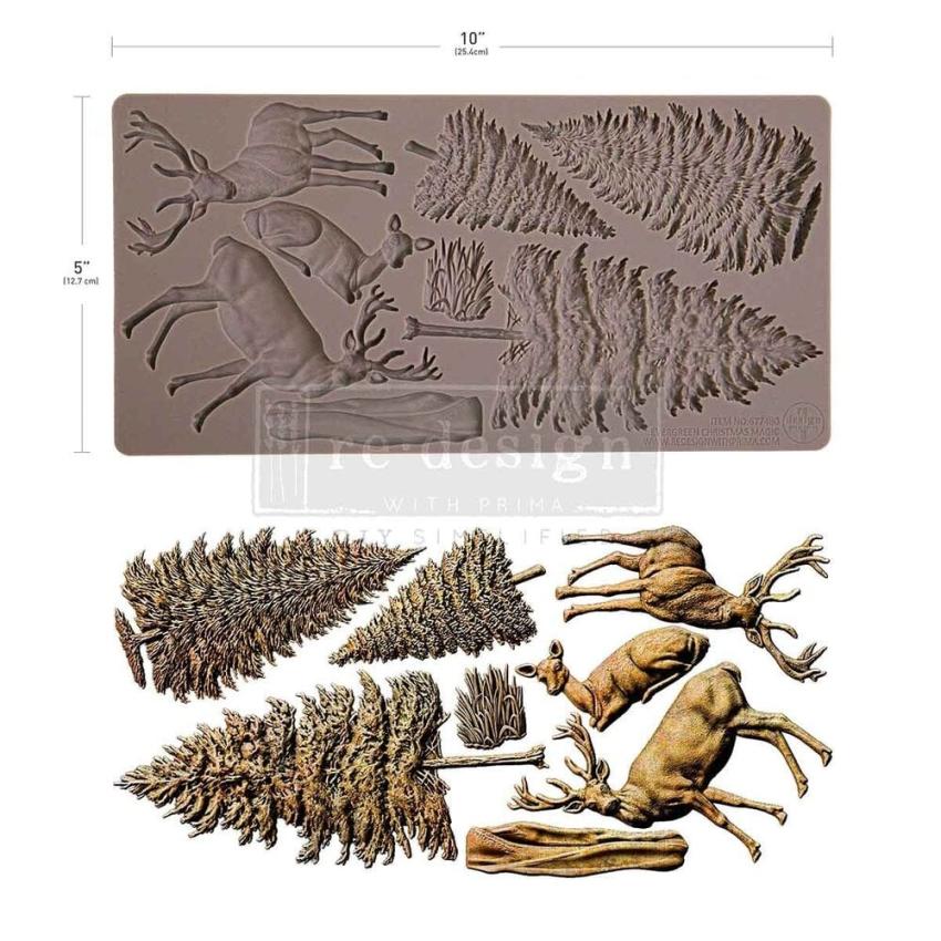 Re-Design with Prima - Gießform "Evergreen Christmas Magic" Mould 5x10 Inch