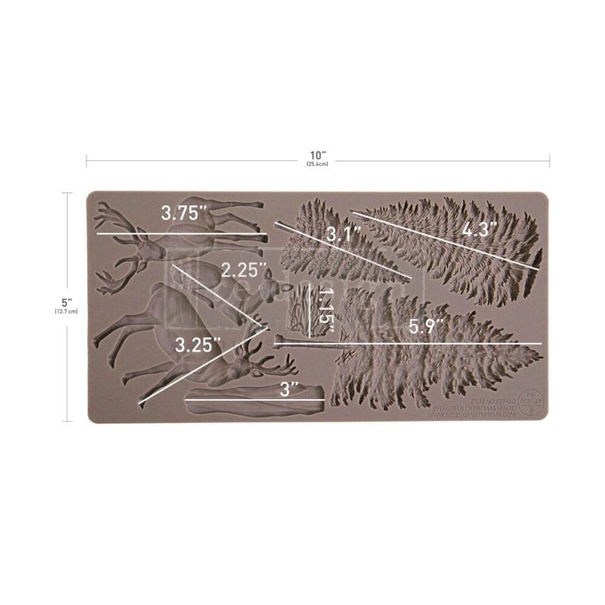 Re-Design with Prima - Gießform "Evergreen Christmas Magic" Mould 5x10 Inch