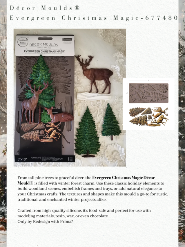 Re-Design with Prima - Gießform "Evergreen Christmas Magic" Mould 5x10 Inch