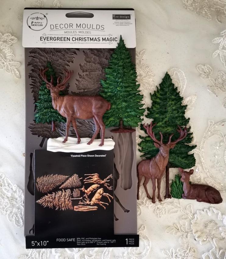 Re-Design with Prima - Gießform "Evergreen Christmas Magic" Mould 5x10 Inch