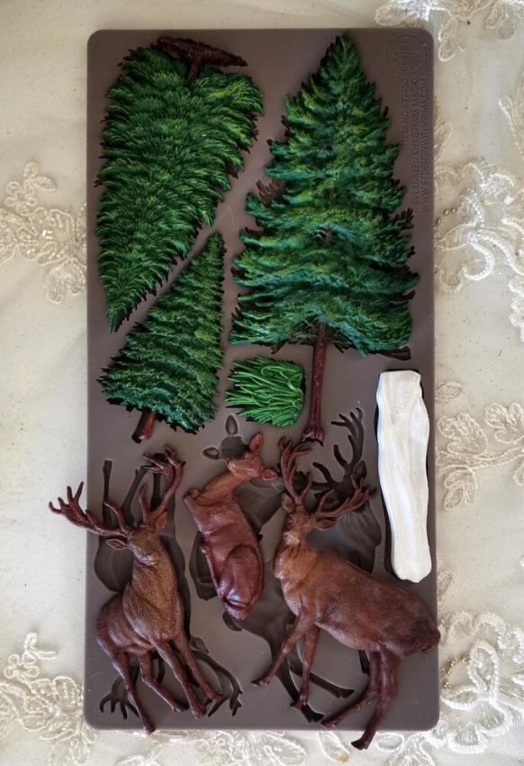 Re-Design with Prima - Gießform "Evergreen Christmas Magic" Mould 5x10 Inch