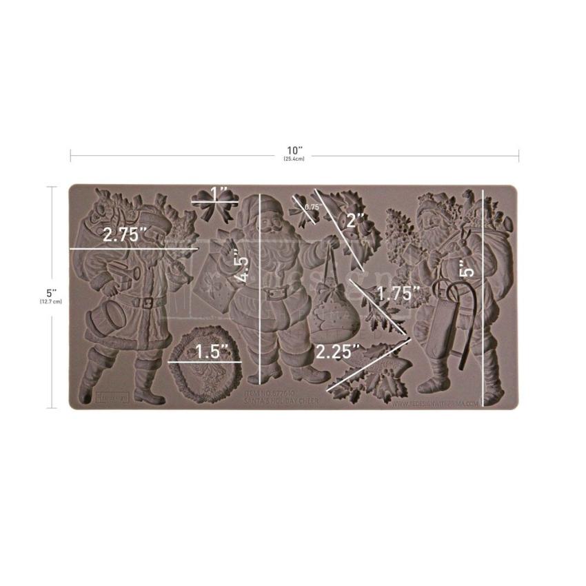 Re-Design with Prima - Gießform "Santa's Holiday Cheer" Mould 5x10 Inch