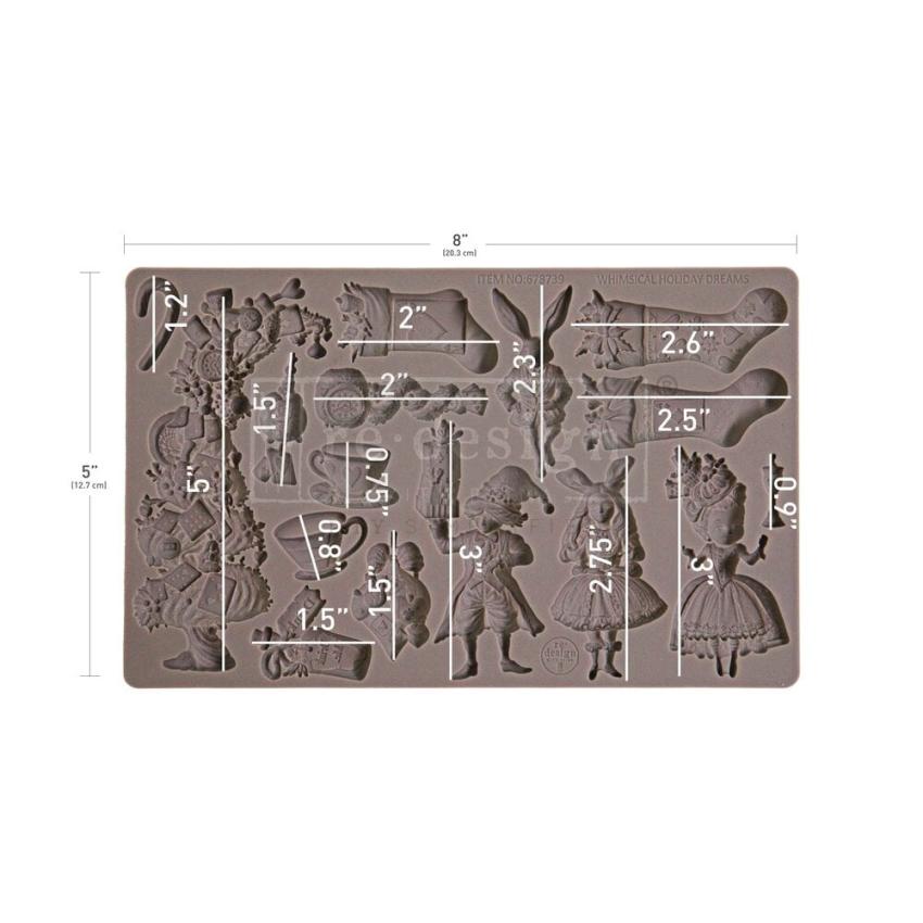 Re-Design with Prima - Gießform "Whimsical Holiday Dreams" Mould 5x8 Inch