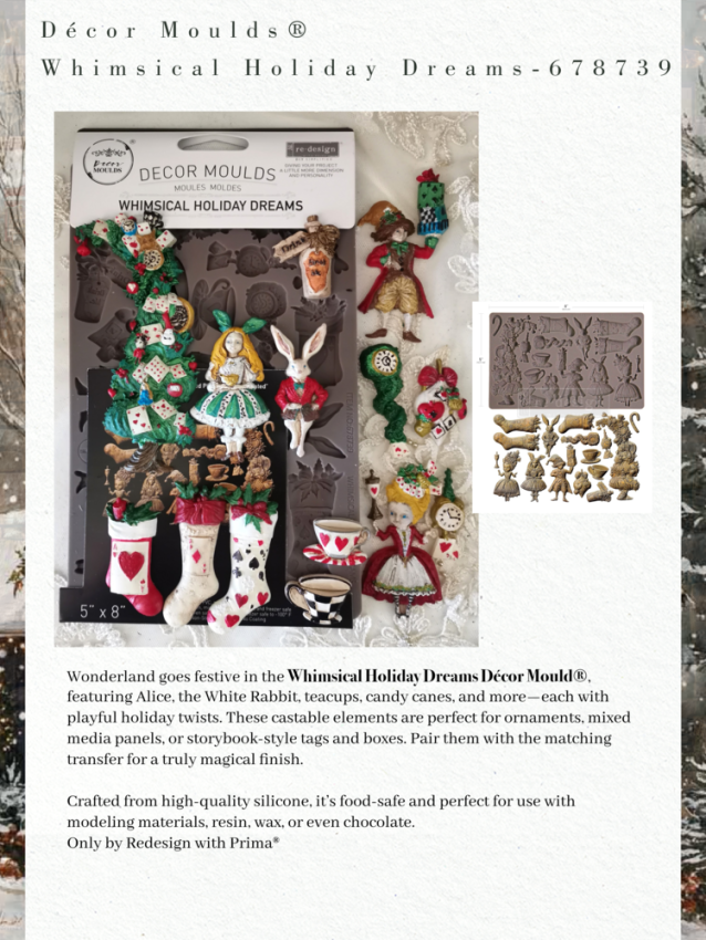 Re-Design with Prima - Gießform "Whimsical Holiday Dreams" Mould 5x8 Inch