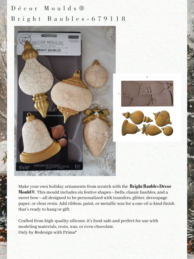 Re-Design with Prima - Gießform "Bright Baubles" Mould 5x10 Inch