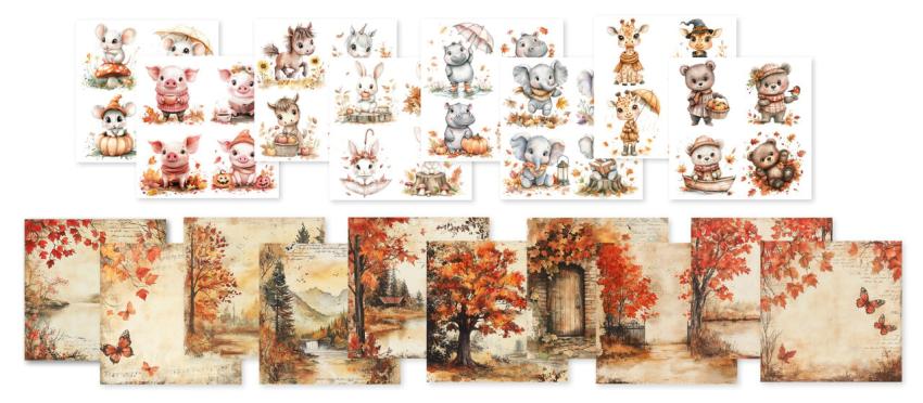Creative Craft Lab - Studio Light - Designpapier "Fall in Love" Collage Paper Pad 20,3x20,3 cm - 36 Bogen