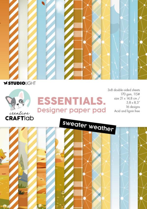 Creative Craft Lab - Studio Light - Designpapier "Sweater Weather " Paper Pack 21x14,8 cm - 24 Bogen