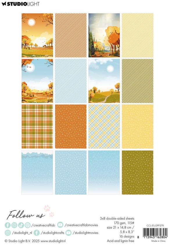 Creative Craft Lab - Studio Light - Designpapier "Sweater Weather " Paper Pack 21x14,8 cm - 24 Bogen