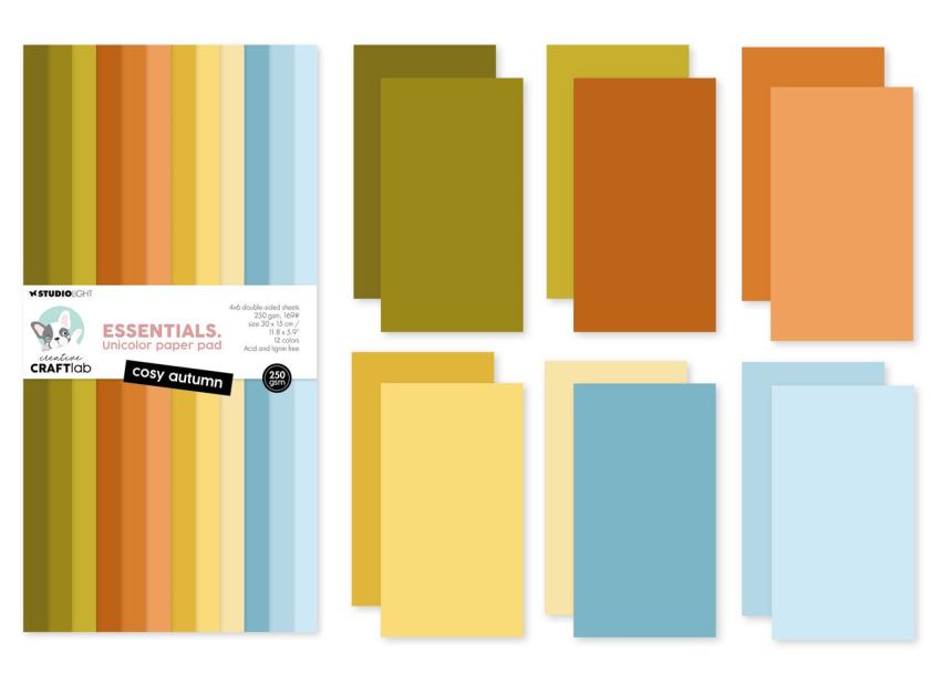 Creative Craft Lab - Studio Light - Cardstock "Cosy Autumn" Paper Pack 30x15cm - 24 Bogen