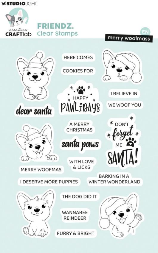 Creative Craft Lab - Studio Light - Stempelset "Merry Woofmass" Clear Stamps