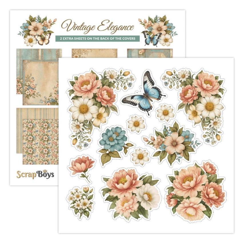 ScrapBoys - Designpapier "Vintage Elegance" Paper Pack 6x6 Inch - 24 Bogen