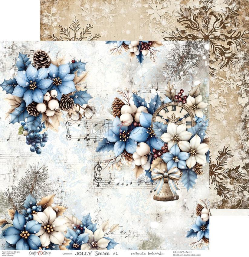 Craft OClock - Designpapier "Jolly Season" Paper Pack 12x12 Inch - 6 Bogen
