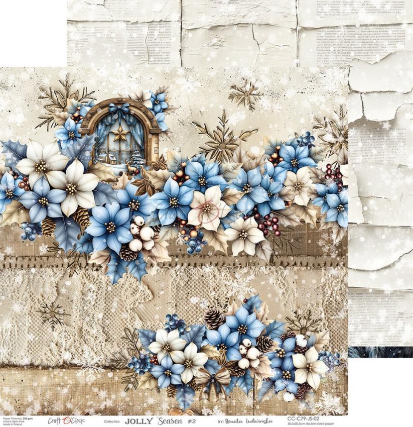 Craft OClock - Designpapier "Jolly Season" Paper Pack 12x12 Inch - 6 Bogen