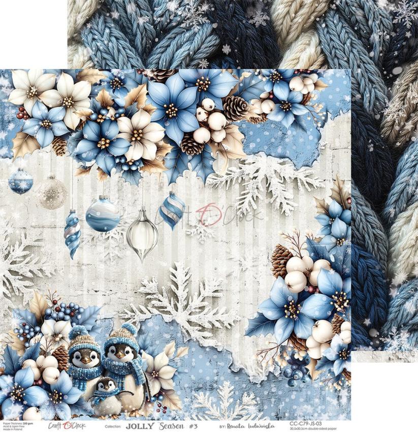 Craft OClock - Designpapier "Jolly Season" Paper Pack 12x12 Inch - 6 Bogen