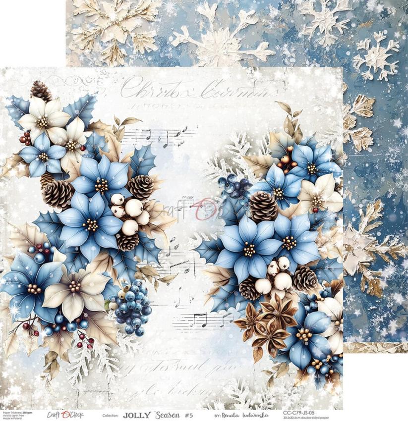 Craft OClock - Designpapier "Jolly Season" Paper Pack 12x12 Inch - 6 Bogen