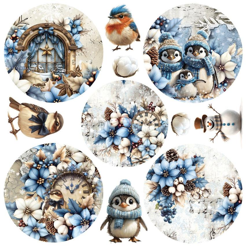 Craft OClock - Designpapier "Jolly Season" Paper Pack 8x8 Inch - 24 Bogen