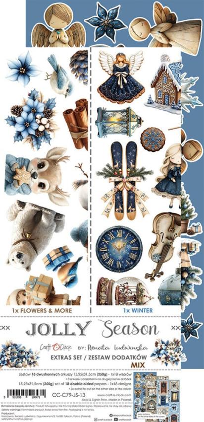 Craft OClock - Ausschneidebogen "Jolly Season" Extra Set Mix - 18 Bogen