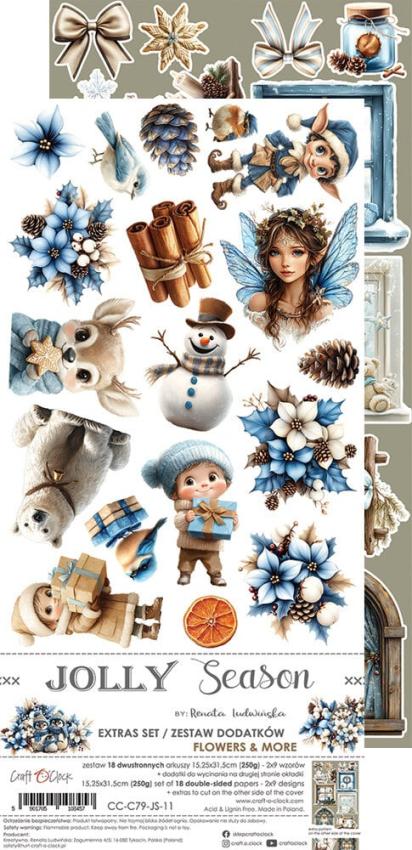 Craft OClock - Ausschneidebogen "Jolly Season" Extra Set Mix - 18 Bogen