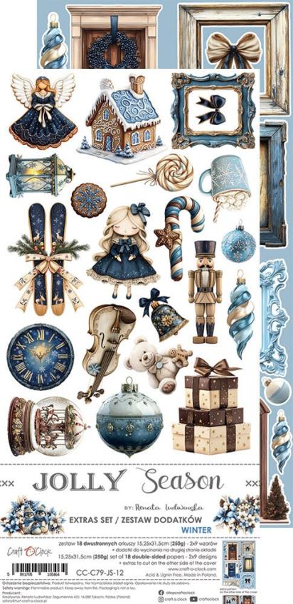 Craft OClock - Ausschneidebogen "Jolly Season" Extra Set Mix - 18 Bogen