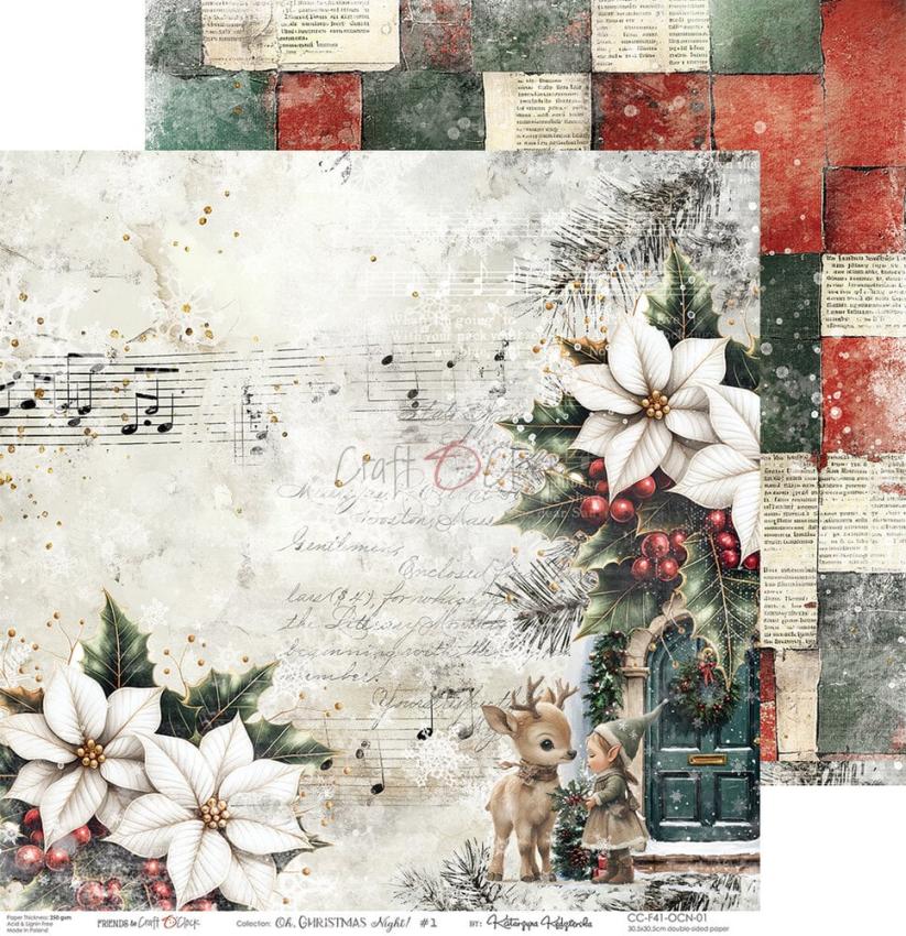 Craft OClock - Designpapier "Oh Christmas Night" Paper Pack 12x12 Inch - 6 Bogen