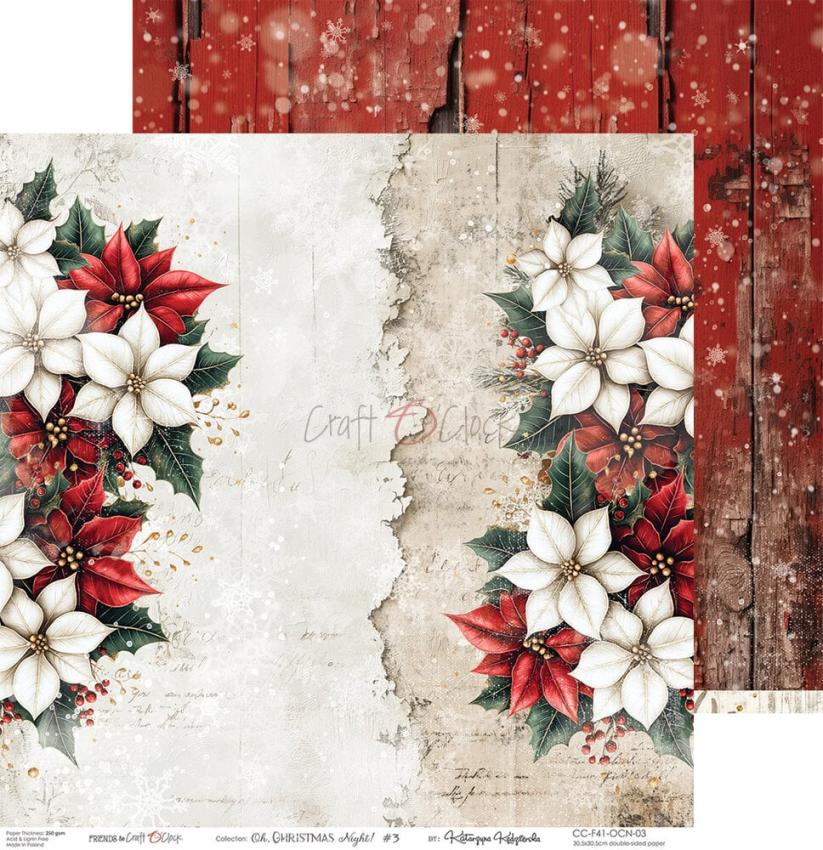 Craft OClock - Designpapier "Oh Christmas Night" Paper Pack 12x12 Inch - 6 Bogen