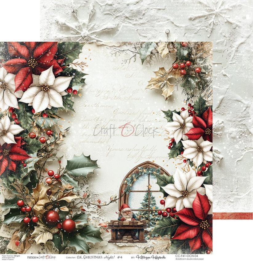 Craft OClock - Designpapier "Oh Christmas Night" Paper Pack 12x12 Inch - 6 Bogen