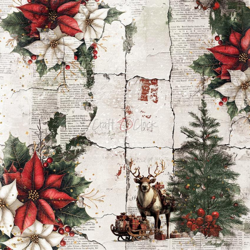 Craft OClock - Designpapier "Oh Christmas Night" Medium Paper Pack 8x8 Inch - 24 Bogen