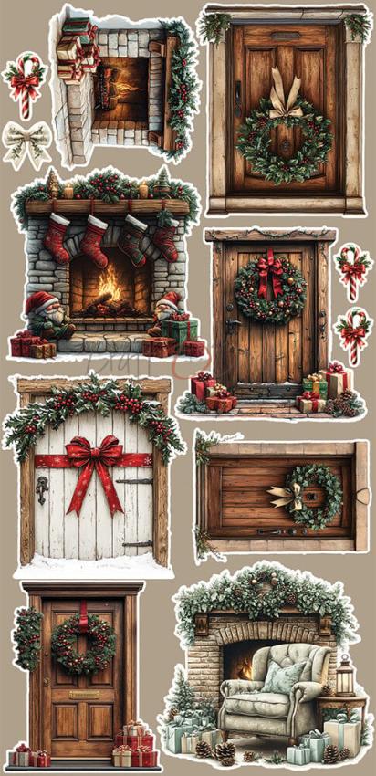 Craft OClock - Ausschneidebogen "Oh Christmas Night" Extra Set Flowers & More - 18 Bogen