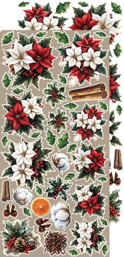 Craft OClock - Ausschneidebogen "Oh Christmas Night" Extra Set Flowers & More - 18 Bogen
