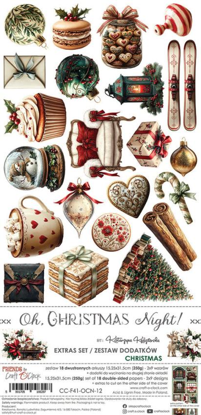 Craft OClock - Ausschneidebogen "Oh Christmas Night" Extra Set Christmas - 18 Bogen