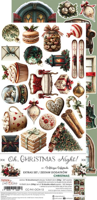 Craft OClock - Ausschneidebogen "Oh Christmas Night" Extra Set Christmas - 18 Bogen