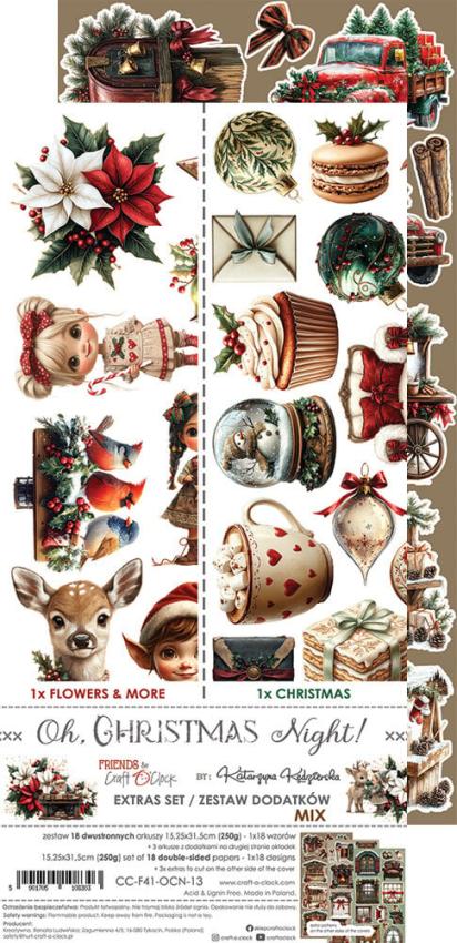 Craft OClock - Ausschneidebogen "Oh Christmas Night" Extra Set Mix - 18 Bogen