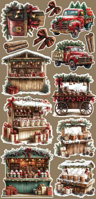 Craft OClock - Ausschneidebogen "Oh Christmas Night" Extra Set Mix - 18 Bogen
