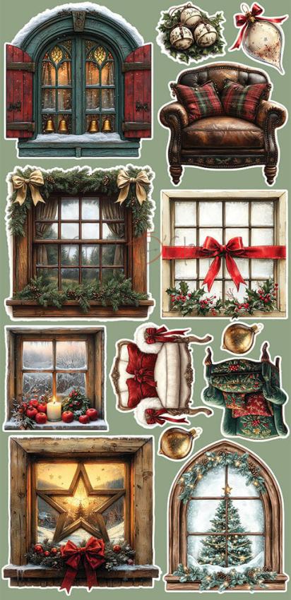 Craft OClock - Ausschneidebogen "Oh Christmas Night" Extra Set Mix - 18 Bogen