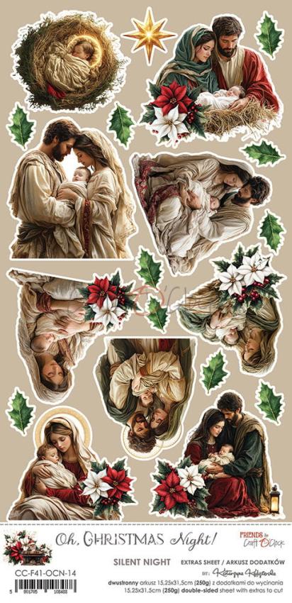 Craft OClock - Ausschneidebogen "Oh Christmas Night" Extra Sheet Silent Night - 1 Bogen