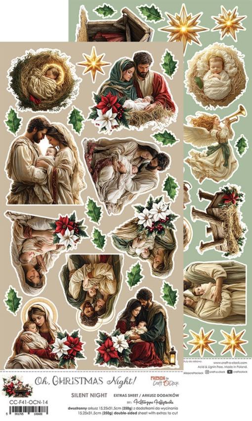 Craft OClock - Ausschneidebogen "Oh Christmas Night" Extra Sheet Silent Night - 1 Bogen