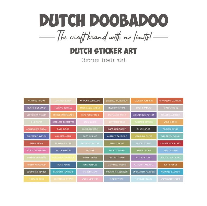 Dutch Doobadoo - Aufkleber "Mini Distress Labels" Sticker