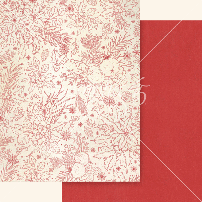 Graphic 45 - Designpapier "Deck the Halls" Patterns & Solid Pad 8,5x11 Inch - 16 Bogen