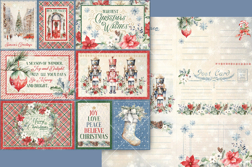 Graphic 45 - Designpapier "Deck the Halls" Collection Pack 8x8 Inch - 24 Bogen